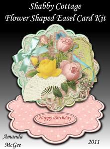 Shabby Cottage Flower Shaped Easel Card Kit