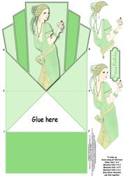 Lady in Green Art Deco Top Spring Card