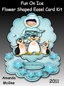 Fun on Ice Flower Shaped Easel Card Kit