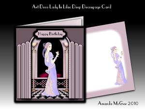 Art Deco in Lilac Deep Decoupage 6x6 Card Kit