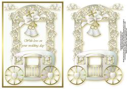 Ivory and Gold Elegance Card Front with Decoupage