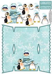 Fun on Ice Cracker Shaped Card with Decoupage