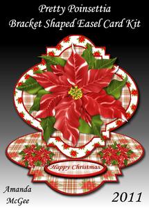 Pretty Poinsettias Bracket Shaped Easel Card Kit