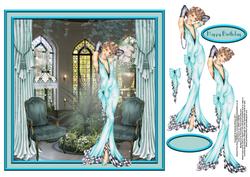 Deco Decadence 8x8 Card Front with Decoupage