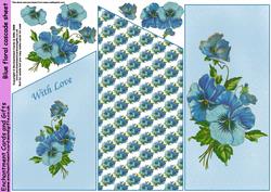 Blue Flowers Cascade Sheet