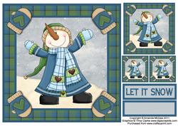 Mr Mittens 8x8 Card Front with Additional Toppers