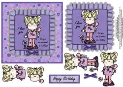 I Love You 'cos You Are as Sweet as a Lollipop 6x6 Card Fron