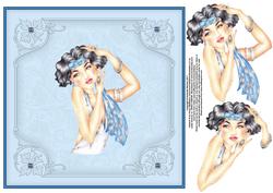Deco Delight in Blue 8x8 Card Front with Decoupage