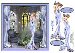 Deco Decadence in Lilac 8x8 Card Front with Decoupage