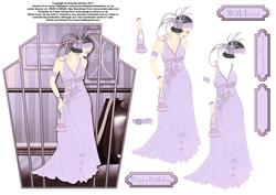 Elegant in Lilac Art Deco Card Front with Decoupage