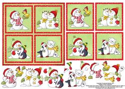 Snowy Friends 6x6 Square Card Front with Decoupage