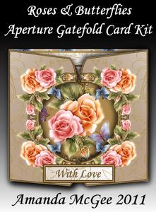 Roses and Butterflies Aperture Gatefold Card Kit