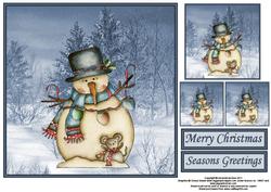 Sammy the Snowman 8x8 Topper