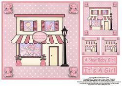 New Baby Girl Boutique 8x8 Square Topper