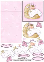 New Baby Girl Mini Easel Card