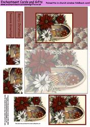 Poinsettias in Church Window Foldback