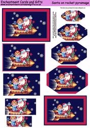 Santa on Rocket Pyramage