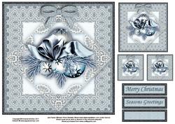 Silver Tinsel 8x8 Square Topper Sheet