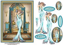 Baroque Beauty Card Front with Decoupage