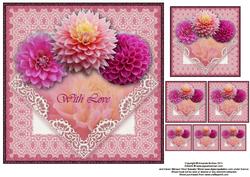 Delightful Dahlias 8x8 Topper Sheet - with Love