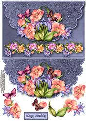 Butterflies and Lilies Envelope Card with Decouapge