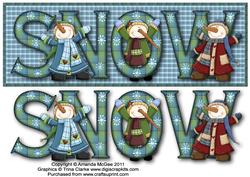 Snow Friends Snow Large Dl Word Card with Decoupage