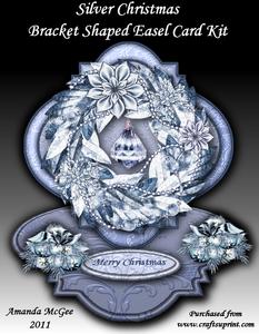 Silver Christmas Bracket Shaped Easel Card Kit