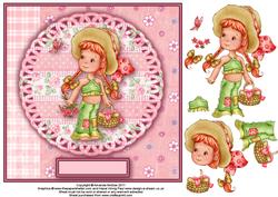 Going on a Picnic 8x8 Card Front with Decouapge