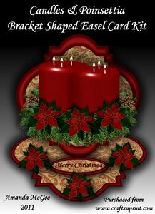 Candles and Poinsettia Bracket Shaped Card Kit