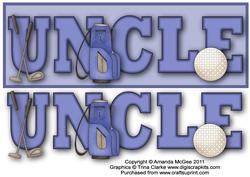 Golfing Days Uncle Large Dl Word Card