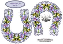 Lilac Lilies Wedding Horseshoe Topper or Keepsake
