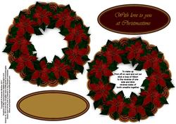 Poinsettia Wreath Keepsake or Toppers