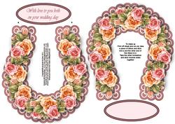 Illuminated Roses Wedding Horseshoe Topper or Keepsake