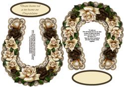 Coffee and Cream Roses Wedding Horseshoe Topper or Keepsake