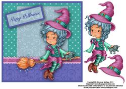 Bewitched 8x8 Card Front with Decoupage