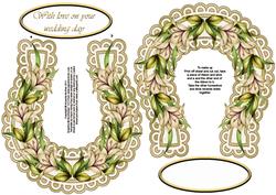 Golden Lilies Wedding Horseshoe Keepsake or Toppers