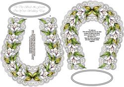 White Lilies Wedding Horseshoe Keepsake or Toppers