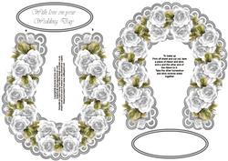 White Roses Wedding Horseshoe Keepsake or Toppers
