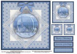 Winter Scene Bauble 8x8 Topper Sheet