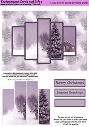 Lilac Winter Scene Pyramid Panel