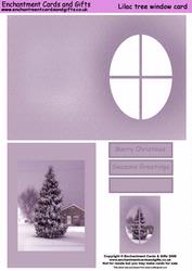 Lilac Christmas Tree Window Card