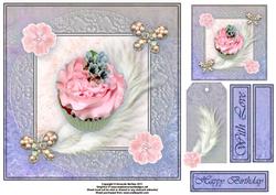 Pretty Cupcake 8x8 Topper