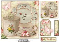 A Cup of Tea 8x8 Topper
