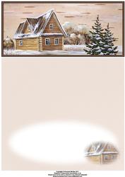 Log Cabin in Winter Dl a Card in One