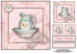 Porcelain and Pearls Shabby Chic 8x8 Topper