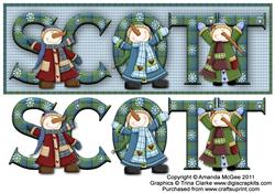Snowman Fun Scott Large Dl Name Card