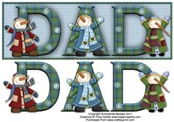 Snowman Fun Dad Large Dl Word Card