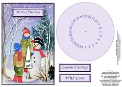 Lets Build a Snowman Advent Wheel Card