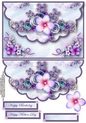 Pretty Lilac Envelope Card with Decoupage