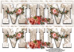 Pretty Roses Mum Large Dl Word Card